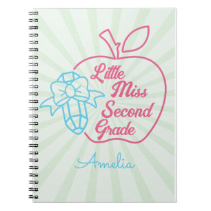 Personalized Name Little Miss Second Grade Notebook