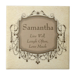 Personalized Name Live, Laugh, Love Tile Plaque