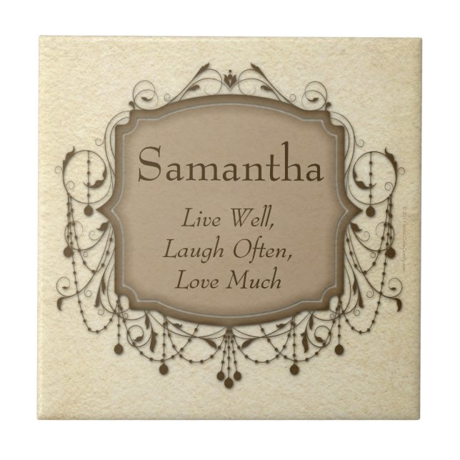 Personalized Name Live, Laugh, Love Tile Plaque (Front)
