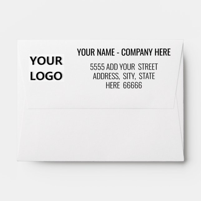 Personalized Name Logo Address Envelope Template (Back (Top Flap))