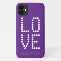 Personalized Name & Love Smart Font On Purple