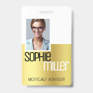 Personalized Name Luxury Golden Ombre Stylish Badge