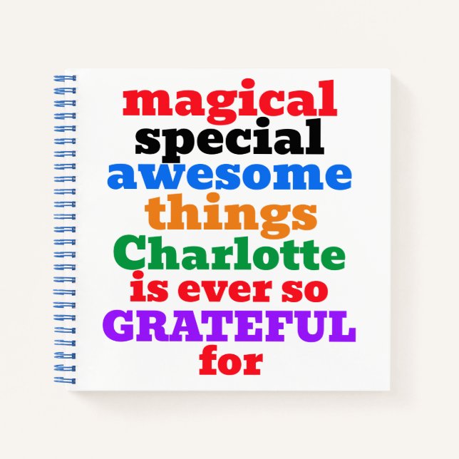 Personalized Name Magical Gratitude Notebook (Front)