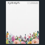 Personalized Name Mailing Address Floral Blooms Letterhead<br><div class="desc">Personalize this vibrant and whimsical letterhead featuring watercolor acrylic style beautiful floral blooms and berries in various blends of pink, purple, yellow and orange colours. It will make a great addition to your stationery collection for home or at the office. It also makes a great gift for a stationery addict!...</div>