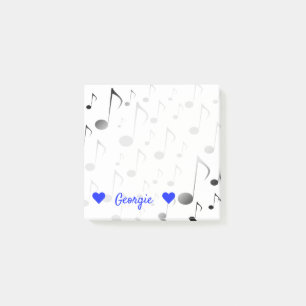 Personalized Name + Many Musical Notes Pattern