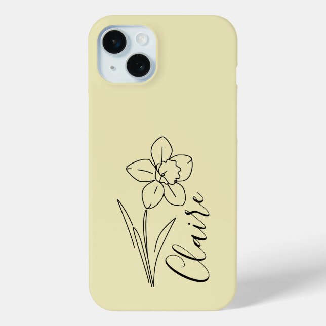 Personalized name March daffodil Birth Flower Case-Mate iPhone Case (Back)