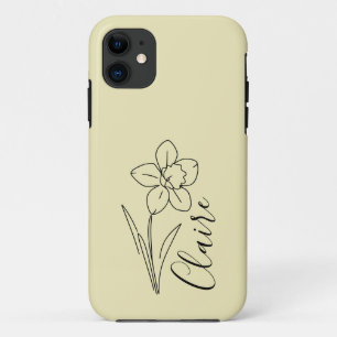 Personalized name March daffodil Birth Flower iPhone 11 Case