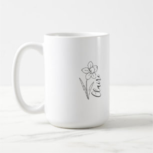 Personalized name March daffodil Birth Flower Coffee Mug