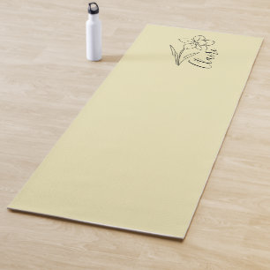 Personalized name March daffodil Birth Flower Yoga Mat