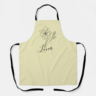 Personalized name March jonquil Birth Flower Apron