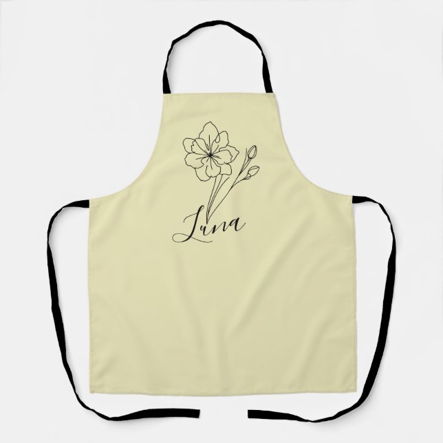 Personalized name March jonquil Birth Flower Apron (Front)