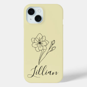 Personalized name March jonquil Birth Flower iPhone 15 Case