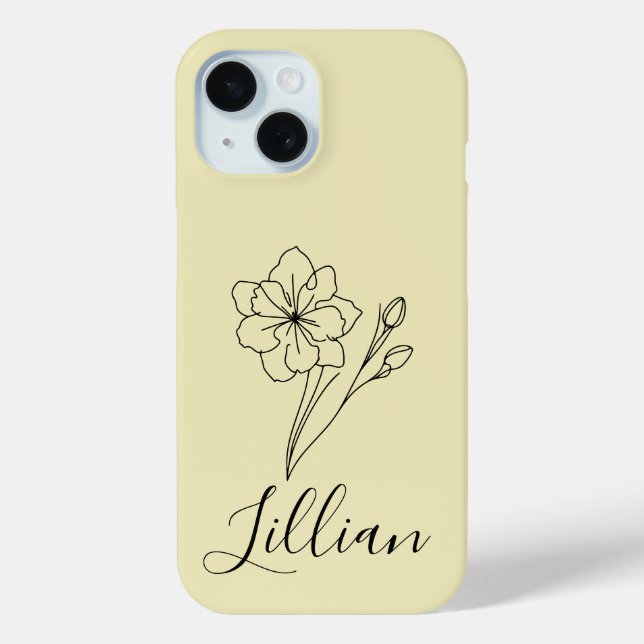 Personalized name March jonquil Birth Flower Case-Mate iPhone Case (Back)