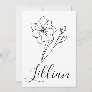Personalized name March jonquil Birth Flower Invitation