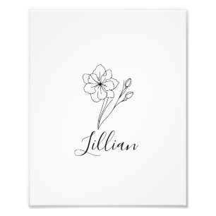 Personalized name March jonquil Birth Flower Photo Print