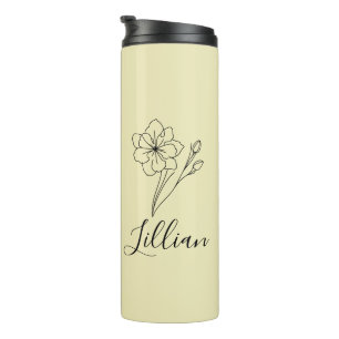 Personalized name March jonquil Birth Flower Thermal Tumbler