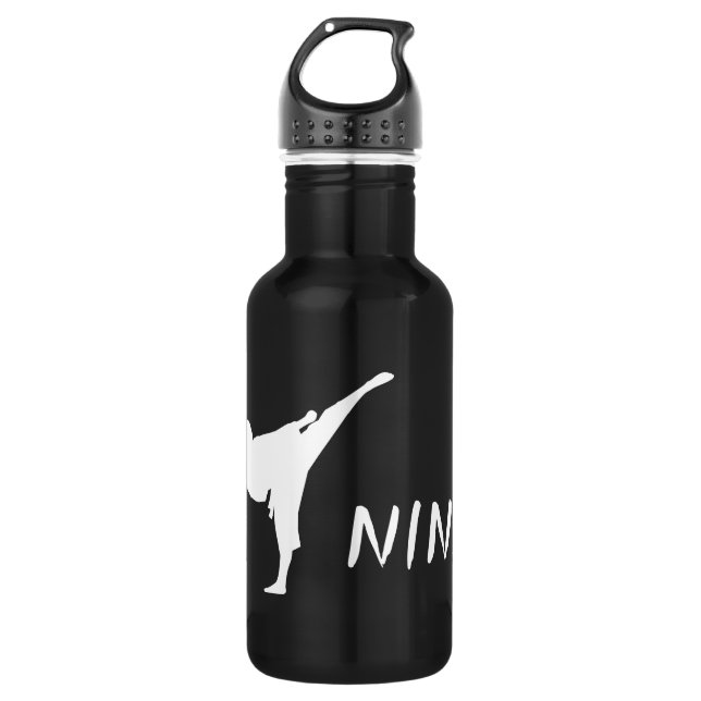 Personalized name martial arts sports water bottle (Front)