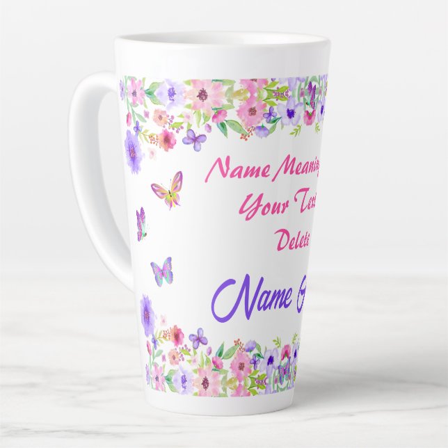 Personalized, Name Meaning Gifts for Her,  Latte Mug (Left Angle)