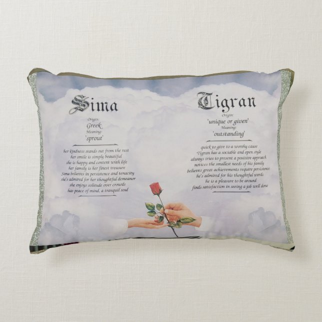 Personalized Name Meaning Pillow – Custom Name Art (Front)
