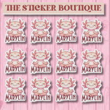  Personalized Name Meditating Axolotl Sticker Pack