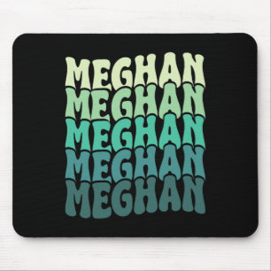 Personalized Name Meghan I Love Meghan Groovy 80's Mouse Pad