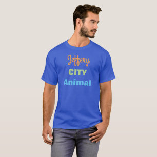 Personalized Name Men's T-shirt Script City Animal
