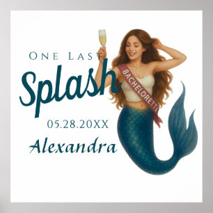 Personalized Name Mermaid Bachelorette Poster