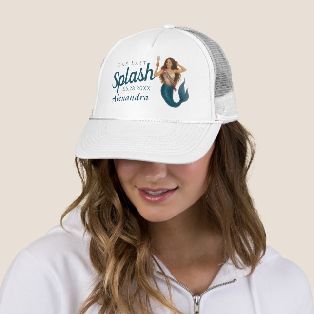 Personalized Name Mermaid Bachelorette Trucker Hat (In Situ)