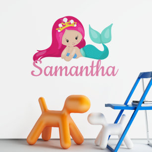 Personalized Name Mermaid Child Room  Wall Decal