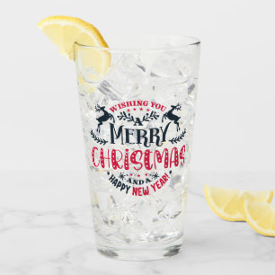 Personalized Name Merry Christmas And New Year Glass