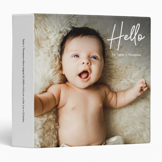 Personalized Name Message Baby Boy photos Binder (Front/Spine)
