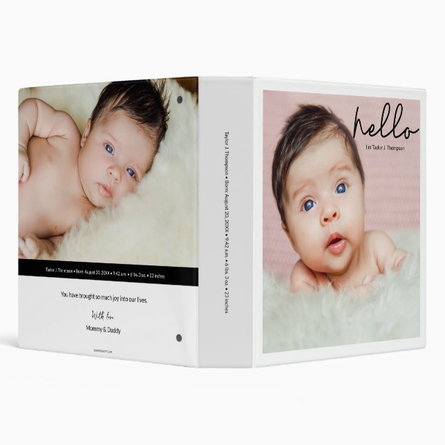 Personalized Name Message Baby Girl photos Binder (Background)