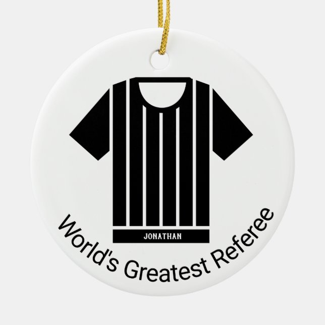 Personalized Name Message Referee Ornament (Front)