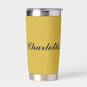 Personalized Name Metallic Gold Custom Insulated Tumbler