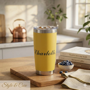 Personalized Name Metallic Gold Custom Insulated Tumbler