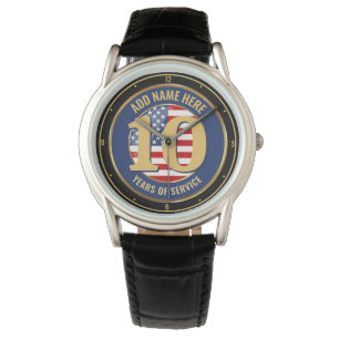 Personalized NAME Military or Police Retirement  Watch