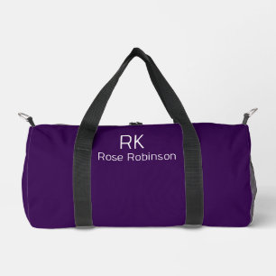 Personalized Name Minimal Classic Elegant Purple Duffle Bag