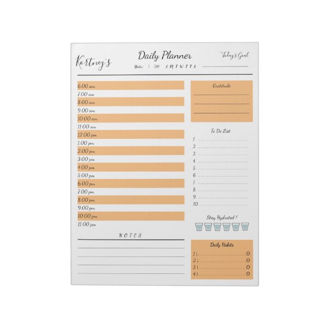 Personalized Name minimal daily planner Notepad (Rotated)