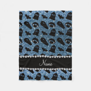 Personalized name misty blue glitter vampire fleece blanket