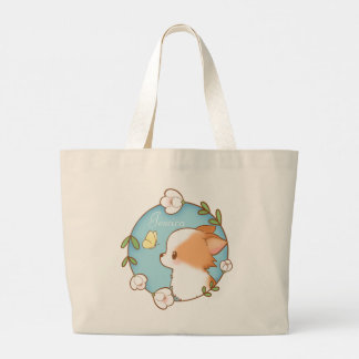 Personalized Name Mochi Pomchi Flower Tote Bag
