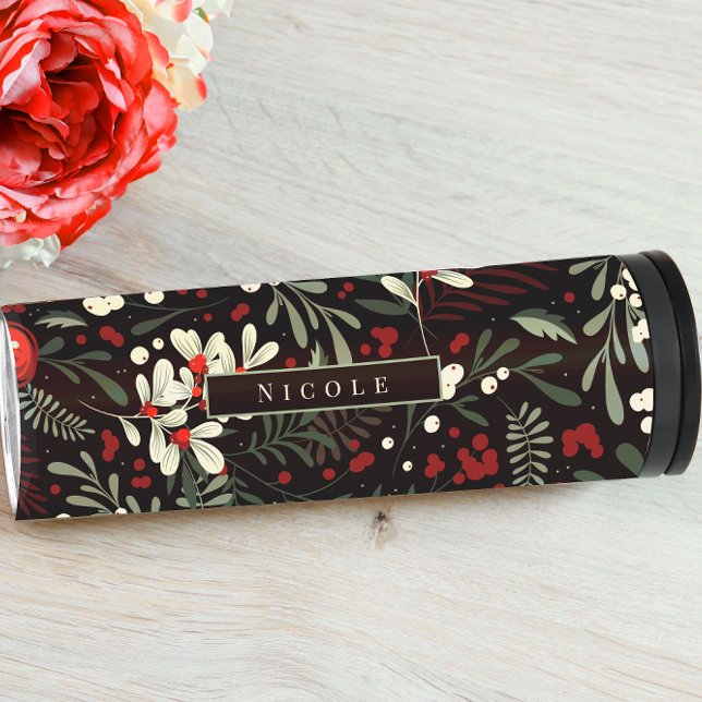 Personalized Name Modern Floral Thermal Tumbler (Creator Uploaded)