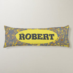 Personalized Name Modern Gold Terrazzo Pattern Body Pillow