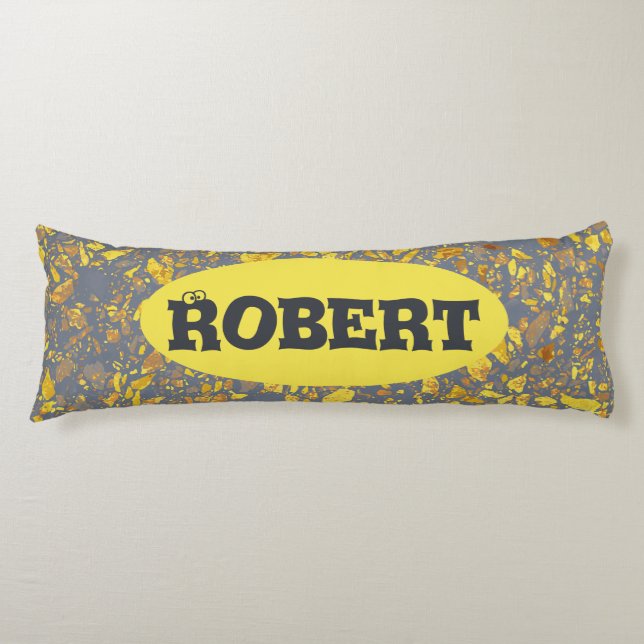 Personalized Name Modern Gold Terrazzo Pattern Body Pillow (Front)