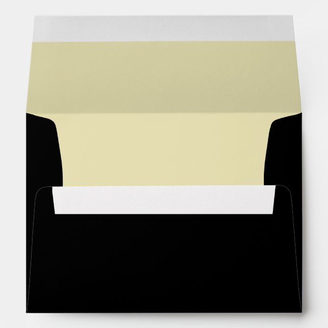 PERSONALIZED NAME MODERN MINIMAL BLACK WEDDING ENVELOPE (Back (Bottom))