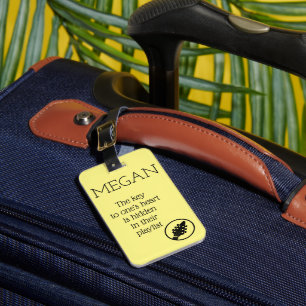 Personalized Name Modern Minimal Electric Guitar Luggage Tag