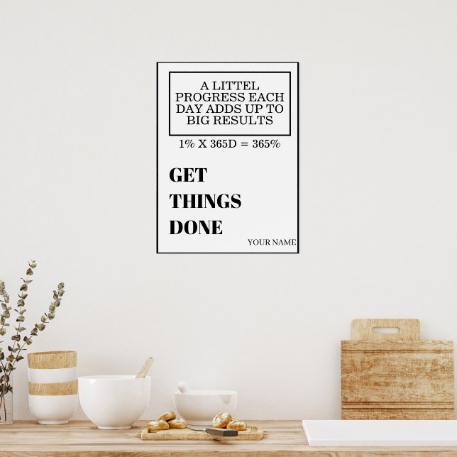 PERSONALIZED NAME MODERN MINIMAL GET THINGS DONE  POSTER (Kitchen)