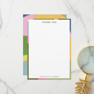 Personalized Name Modern Playful Border Shower Thank You Card