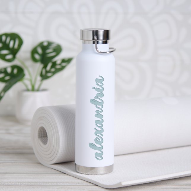 Personalized Name Modern Script Typography Water Bottle (Yoga)