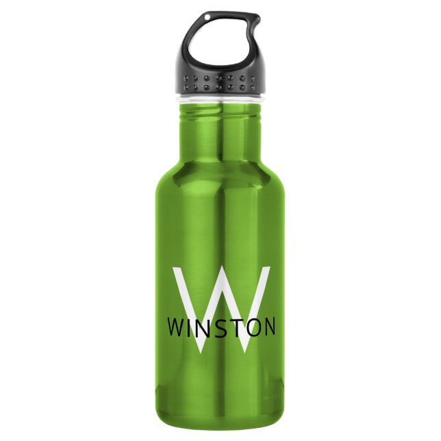 Personalized Name Modern Simple Monogram Sports 532 Ml Water Bottle (Front)