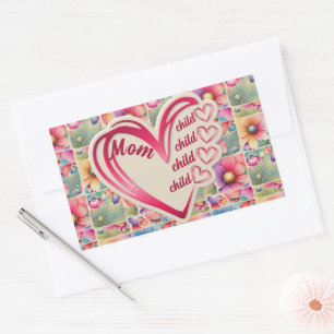 Personalized Name Mom Kids Floral All Over Print Sticker